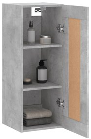 betonszürke szerelt fa fali szekrény 34,5x34x90 cm