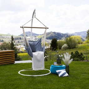 Függő szék, fehér/szürke, LINDO NEW