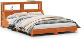 vidaXL viaszbarna tömör fenyőfa ágy matrac nélkül 160 x 200 cm