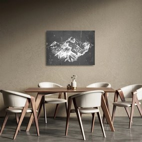 Üveg kép - Hegyek illusztrációja (70x50 cm)