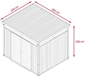 Avenberg MAGNUS Kerti ház fényáteresztő ablakokkal, 2.5 x 2.9 m - Premium