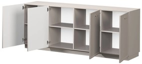 Lorini négyajtós komód 200 cm - kasmír / arany T-bar fogantyúk