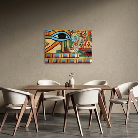 Egyiptomi motívumú kép (üvegen) (70x50 cm)