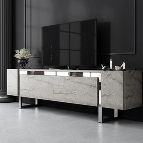 TV szekrény Yildiz - Travertine, Silver