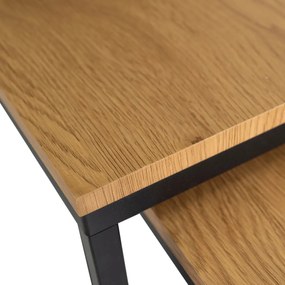 Dohányzóasztal Szett CARMI Aranytölgy/Fekete