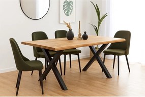 Étkezőasztal tölgyfa dekorral 90x160 cm Kora – Bonami Essentials