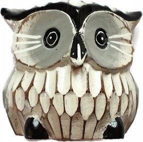 Fa Figura Bagoly szobor 8cm Indonézia /769/