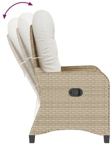 Fotel párnával Bézs Poli Rattan