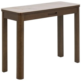 Bézs-sötétbarna konzolasztal kerámia asztallappal 40x100 cm Southampton – Actona