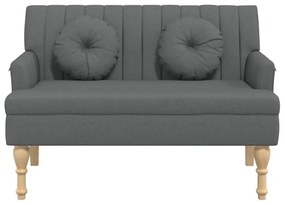 sötétszürke szövetpad párnákkal 113x64,5x75,5 cm
