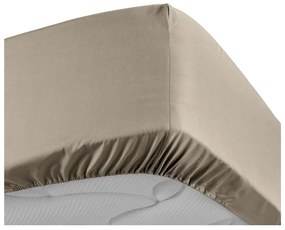 Világosbarna gumis pamut-perkál lepedő 180x200 cm Percaline – douceur d'intérieur