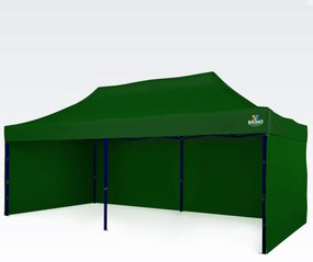 6x3 m sátor összecsukható – összecsukható, 3 fallal - plusz 3 oldalfal - Zöld