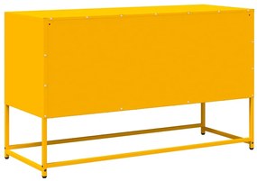 mustársárga hidegen hengerelt acél TV-szekrény 100,5x39x60,5 cm
