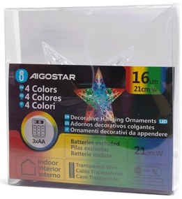 Aigostar - LED RGBY karácsonyi dekoráció 16xLED/3xAA csillag