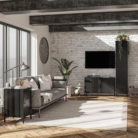 Fekete fém szekrény 100x64x40 cm Mission District – Støraa