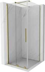 Mexen Velar, tolóajtós zuhanykabin 120 (ajtó) x 120 (fal) cm, 8mm átlátszó üveg, arany fényes, 871-120-120-01-50