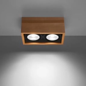 Sollux SL.0916 - Mennyezeti lámpa QUATRO 2xGU10/40W/230V bükkfa