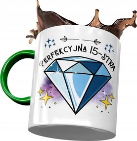 Zöld Bögre Születésnapra 15 15. 15. Ajándék Nyomtatott Fotóval