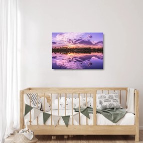 Lila ég képe (üvegen) (70x50 cm)