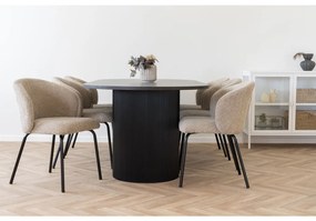 Boavista ovális étkezőasztal 210x100 cm sötétbarna