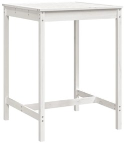 fehér tömör fenyőfa kerti asztal 82,5x82,5x110 cm