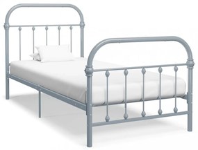 szürke fém ágykeret 90 x 200 cm