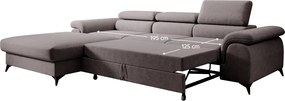 Kihúzható ülőgarnitúra, barna, balos, HORTY ROH