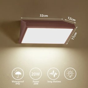 Brilagi - TRIANGLE kültéri LED fali lámpatest 20W/230V barna IP65