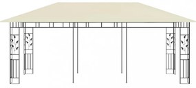 krémszínű pavilon szúnyoghálóval 6 x 3 x 2,73 m