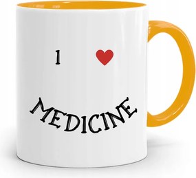 Sárga Bögre Orvosnak I Love Medicine Ajándék fényképes nyomtatással