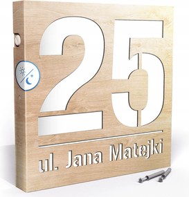 Megvilágított Házszám Led Címtábla 30X30 cm Szürkület Érzékelő