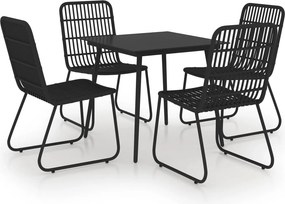 vidaXL 5 részes polyrattan és üveg kültéri étkezőgarnitúra