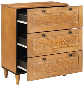 Széf 2 pcs Barna 60 x 33 x 75 cm tömör mangófa