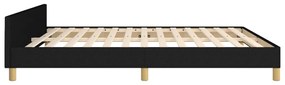 fekete szövet ágykeret matrac nélkül 180 x 200 cm