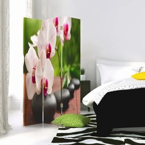 Gario Paraván Orchidea és csillogó kövek Méret: 180 x 170 cm, Kivitelezés: Klasszikus paraván