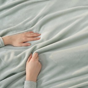 Goldea mikroplüss ágyneműhuzat deluxe - zsályazöld 220 x 200 és 2db 70 x 90 cm