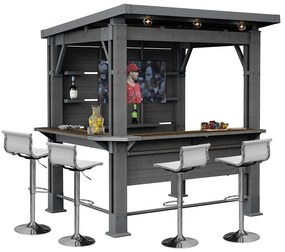 Kerti bár pavilon, bárpulttal, tetővel