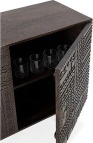 Sötétbarna mangófa komód 160x75x40 cm Kalai – MOME