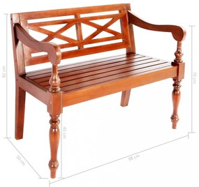 sötétbarna tömör mahagóni Batavia pad 98 cm