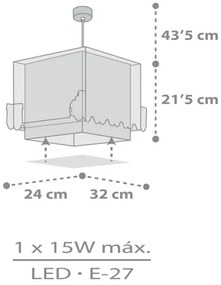 Dalber D-63532 - Gyerek csillár TRAIN 1xE27/60W/230V