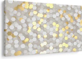 Kép - Arany és fehér hatszögek (90x60 cm)
