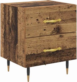vidaXL Éjjeliszekrény fiókkal Öreg fa 40 x 35 x 47,5 cm Faanyag