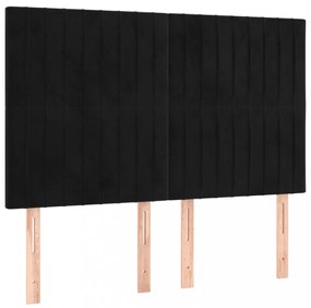 4 db fekete bársony fejtámla 72 x 5 x 78/88 cm