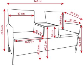 Catini Festa Kerti rattan pad - Barna / Bézs