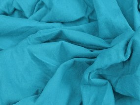 Jersey gumis lepedő lycrával türkiz 90 x 200 cm