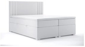 Franciaágy Boxspring 180 cm Morcano (fehér öko-bőr) (tárolóhellyel). Akció -17%. 1044270