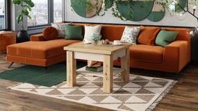 Mazzoni CLEO Artisan Tölgy/Bézs (Pezsgő) - NYITHATÓ/MAGASÍTHATÓ DOHÁNYZÓASZTAL ÉTKEZŐASZTAL ÉS DOHÁNYZÓASZTAL EGYBEN