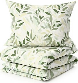 Pamut ágynemű FLORIBIRD POLY zöld Ágyneműhuzat mérete: 70 x 90 cm | 140 x 200 cm
