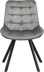 Étkezőszék, sötétszürke Velvet szövet/fekete, SAMIRA