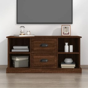 barna tölgyszínű szerelt fa TV-szekrény 99,5x35,5x48 cm